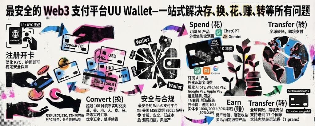 最安全的 Web3 支付平台UU Wallet—一站式解决存、换、花、赚、转等所有问题