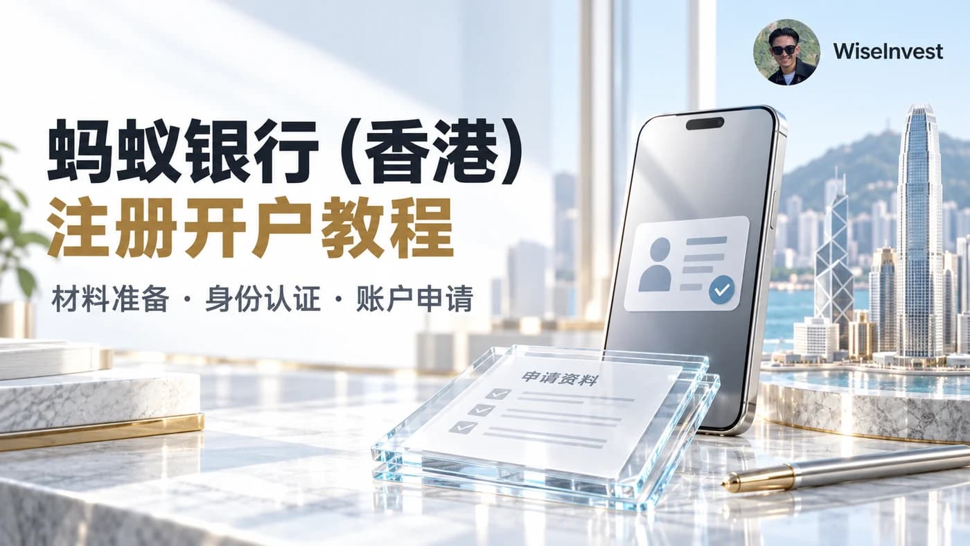蚂蚁银行（香港）：注册开户教程，材料准备 · 身份认证 · 账户申请