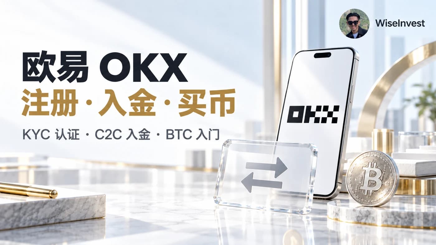 欧易 OKX:注册、入金、买币,KYC 认证、C2C 入金与 BTC 入门