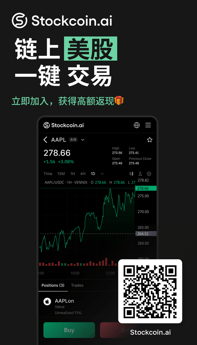 StockCoin 链上美股一键交易注册海报